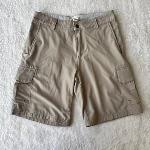 Lake & Trail Cargo Shorts Hiking Casual Outdoor Pockets Stretch Tan Mens Size 32